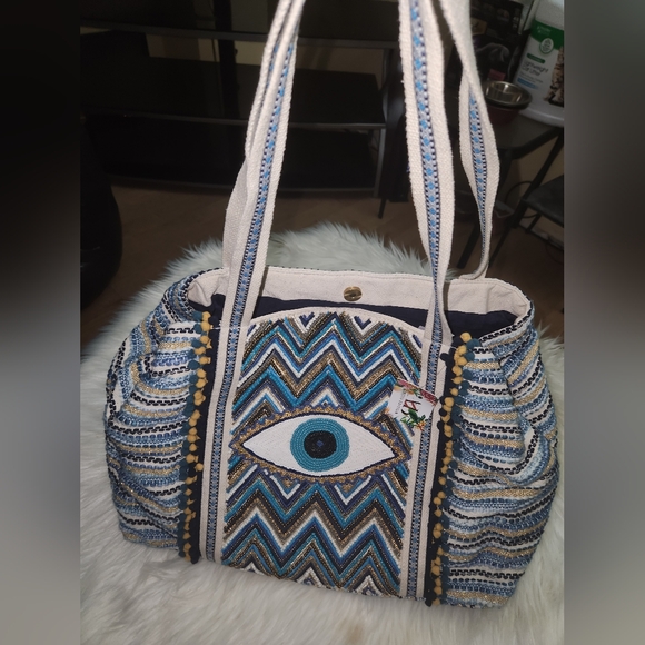 Grecian nights evil eye tote - Picture 5 of 13